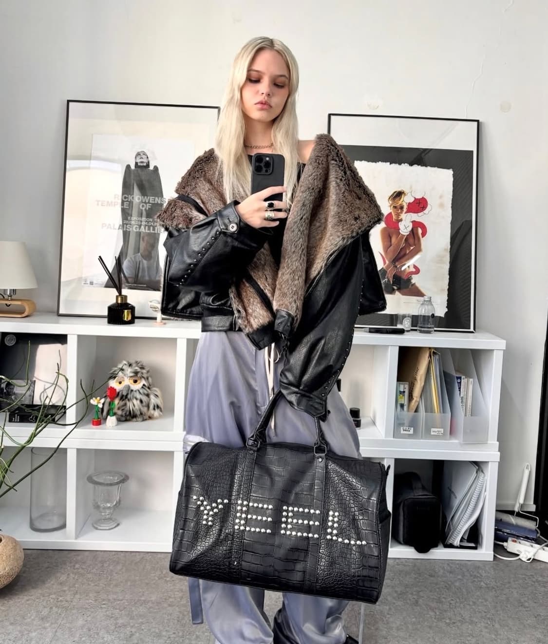 YEEL FOLD-OUT HOODIE SHAWL FUR JACKET 상품이미지4