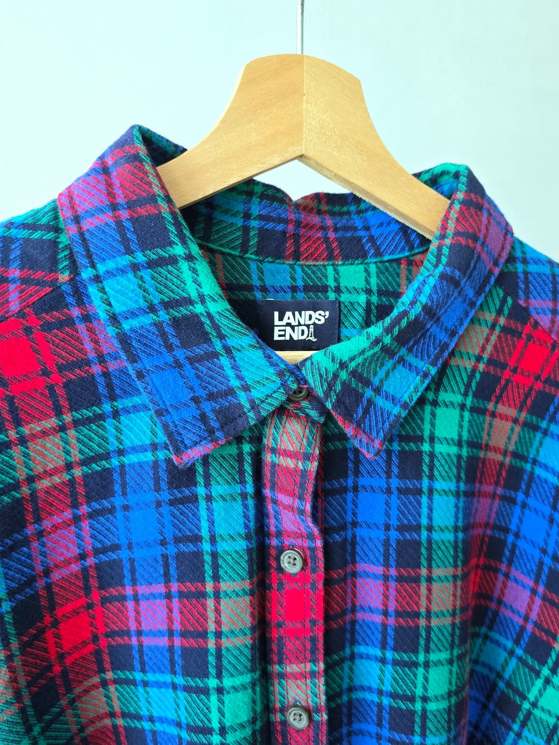 LANDS' END 오버핏 플란넬 체크 셔츠 상품이미지2