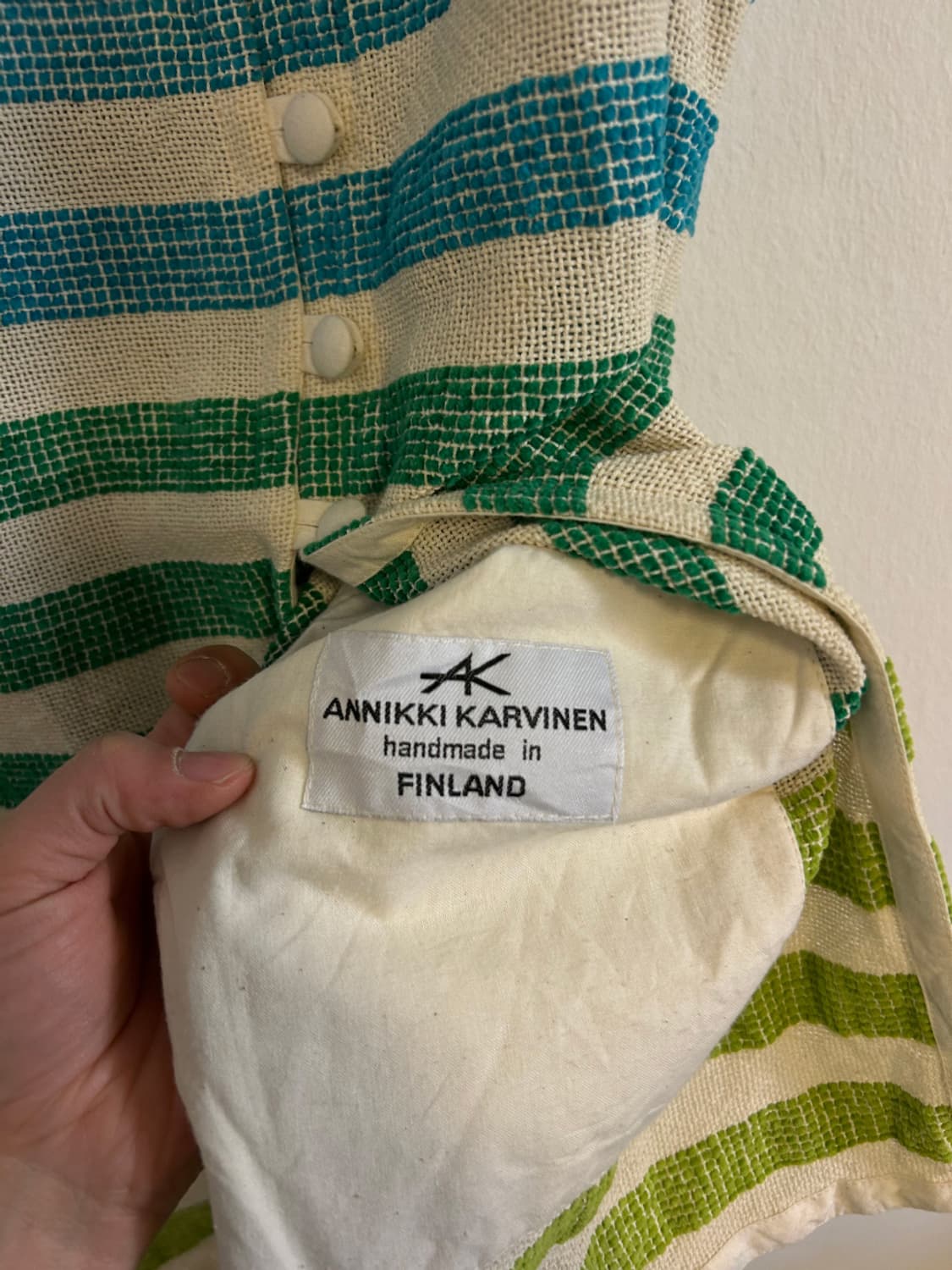 안니키에 카르비넨 노르딕 핸드메이드 스트라이프 드레스 가디건 L(W) 상품이미지4