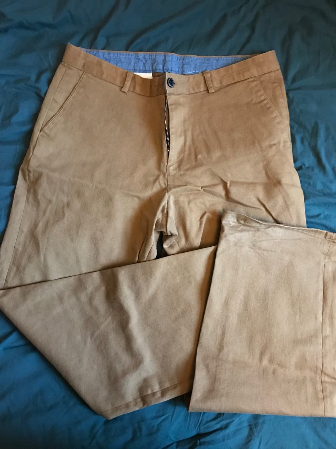 베이지 와이드 코튼 팬츠 상품이미지1