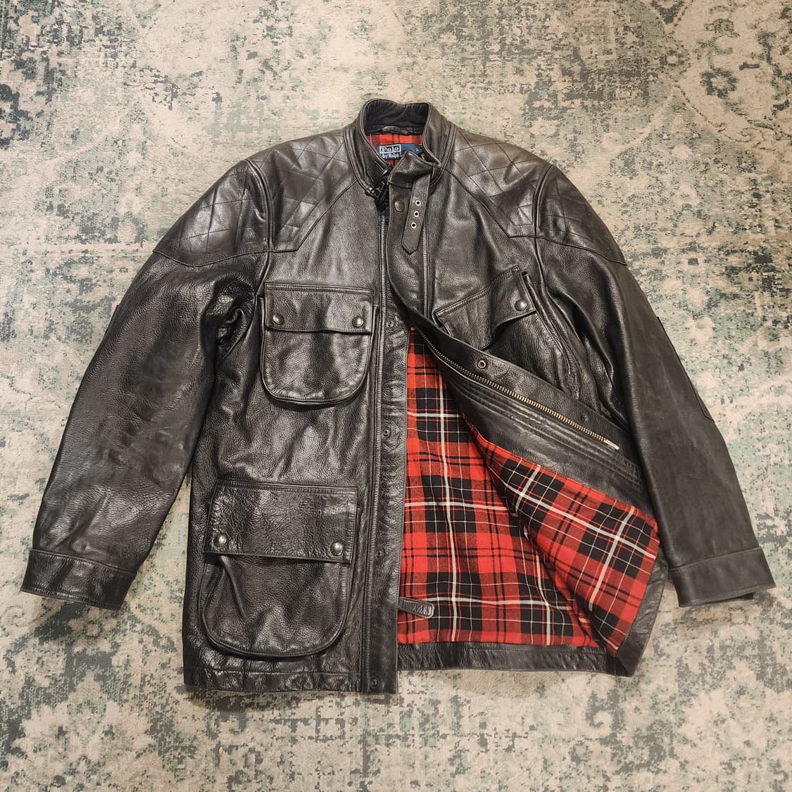 90s 오리지날 폴로 모터사이클 레더자켓 상품이미지9