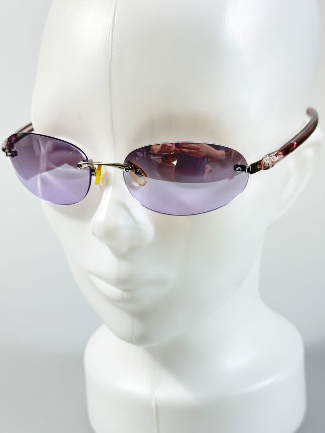 90s 무테 오벌 프레임 퍼플 틴트 빈티지 선글라스 상품이미지8