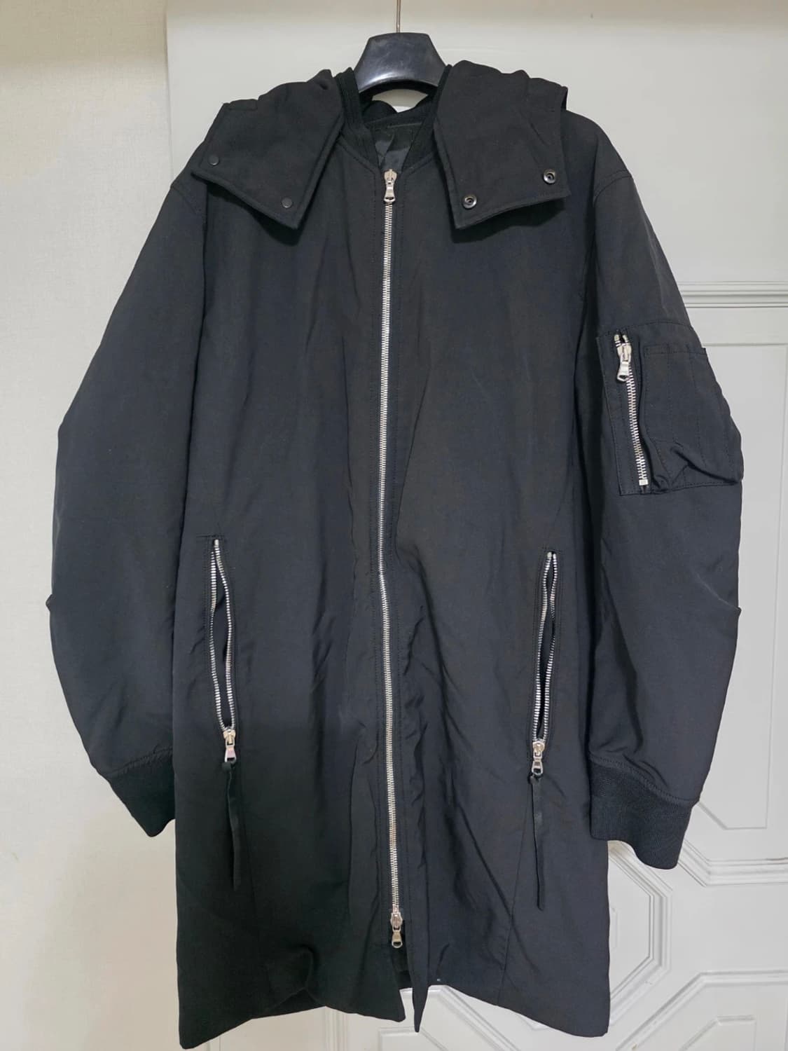 솔리드옴므 패디드 롱 ma-1 자켓 블랙 95 상품이미지1