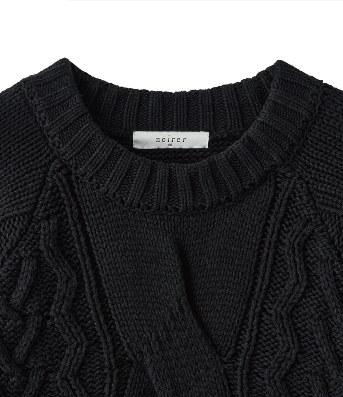 노이어 헤비 멀티 케이블 오버핏 스웨터 (블랙) 상품이미지4