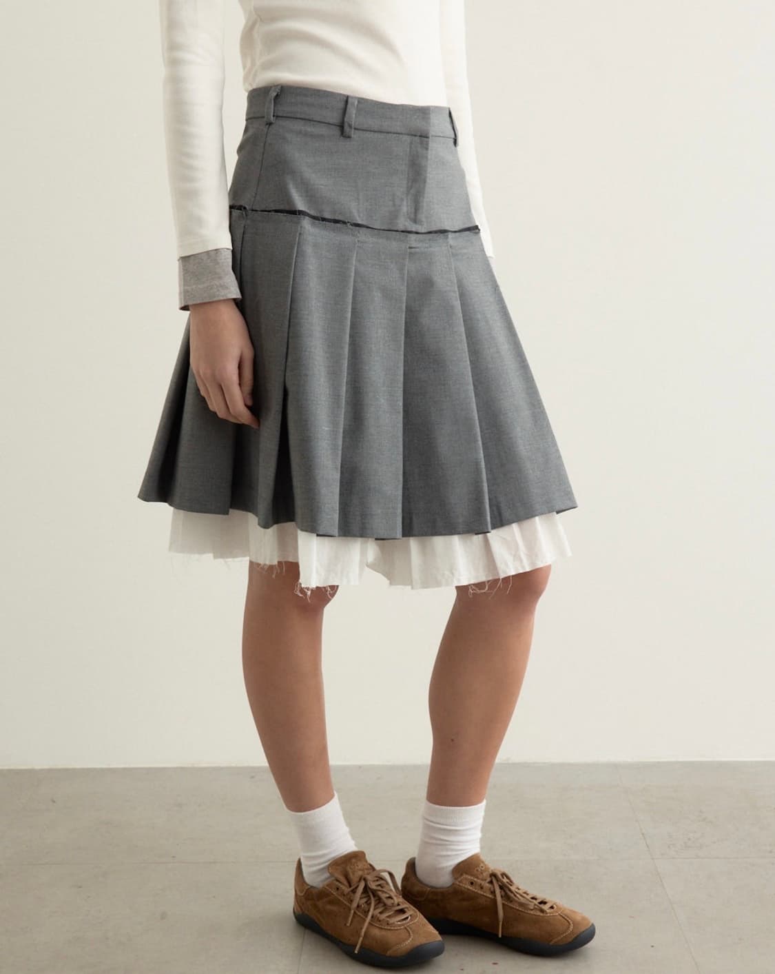 [S,M]기마구아스 TAILORED 레이어드 미디 스커트 상품이미지3