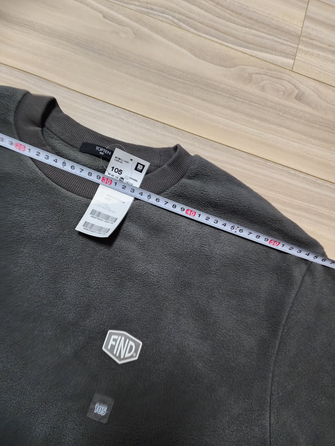 탑테후리스맨투맨다크그레이105사이즈 상품이미지6