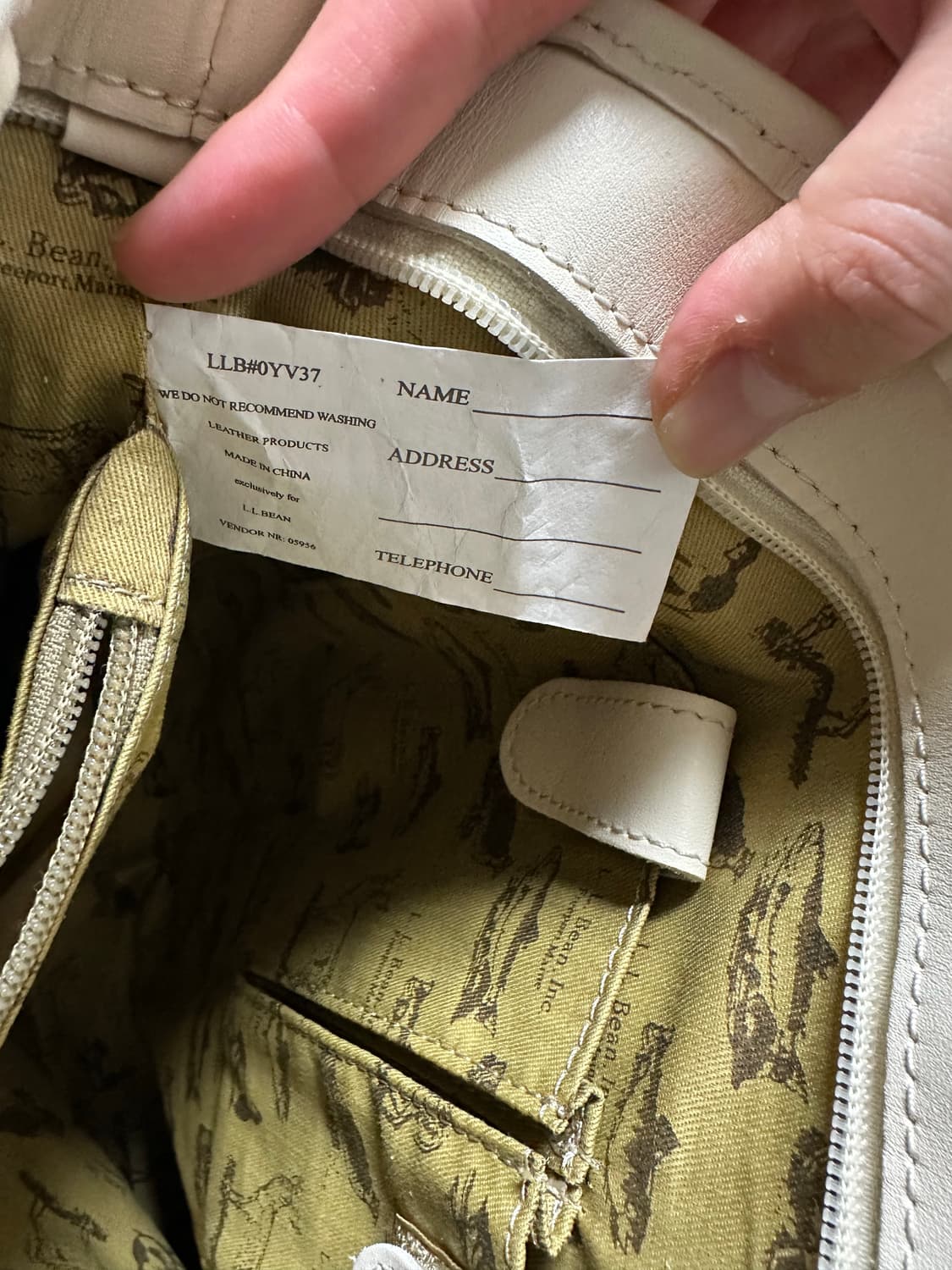 L.L.Bean 엘엘빈 화이트 레더 토트백 상품이미지9