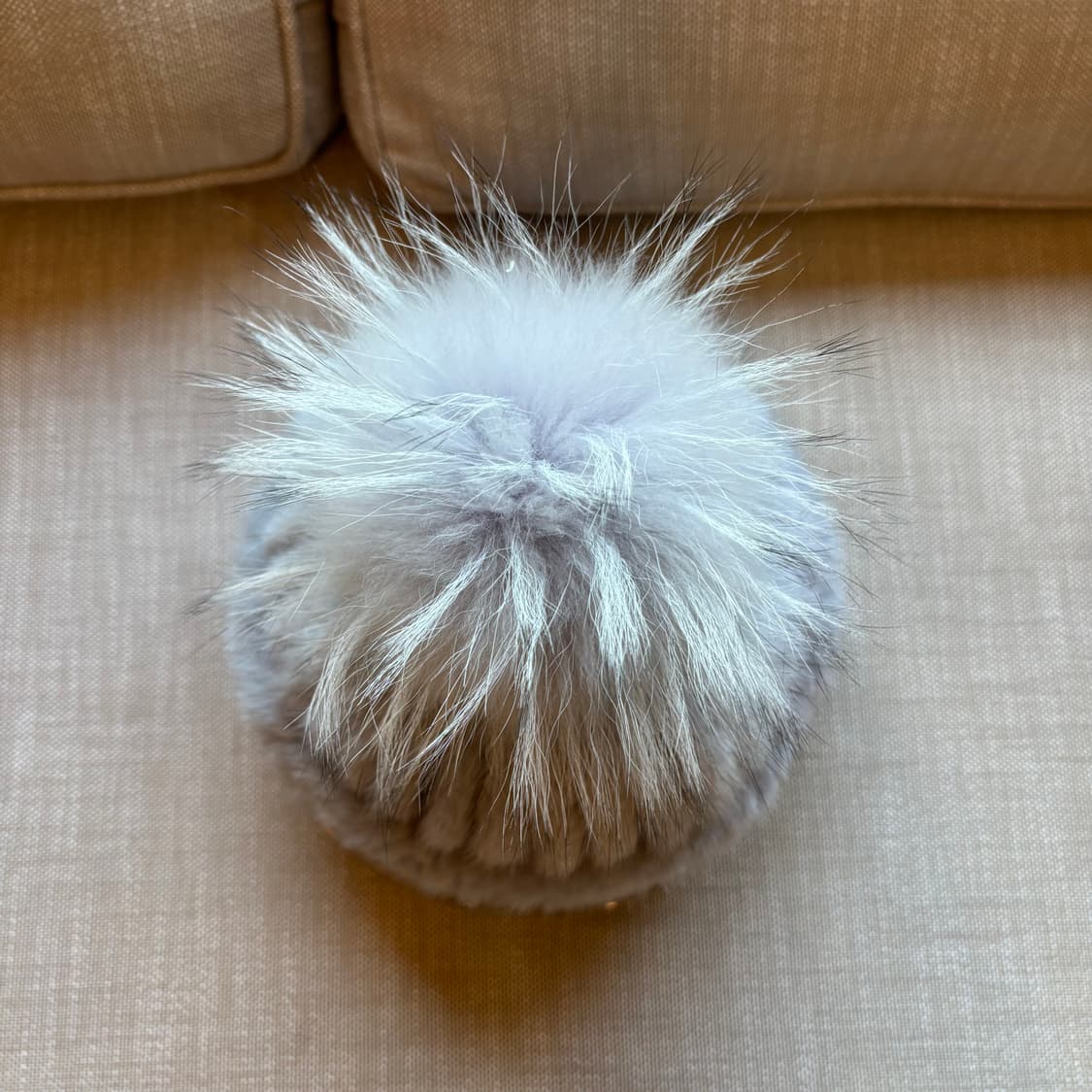 폭스밍크 방울 비니 모자 라벤더그레이 상품이미지4