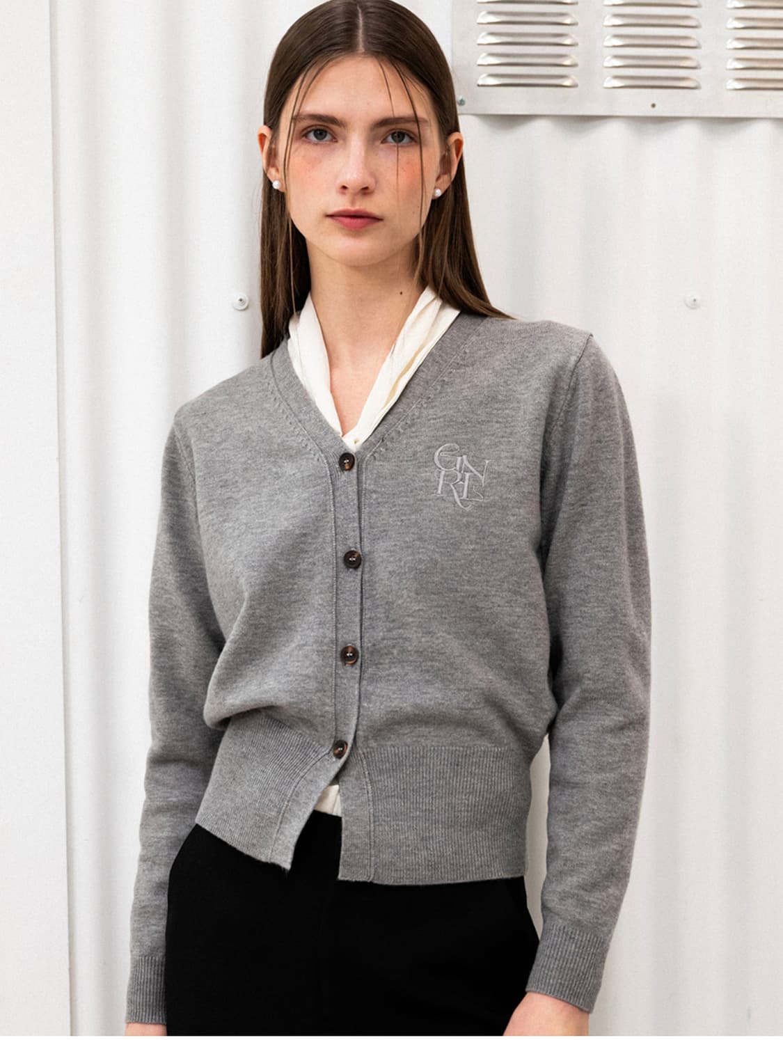 제너럴아이디어 베이직 가디건 그레이 S 상품이미지1