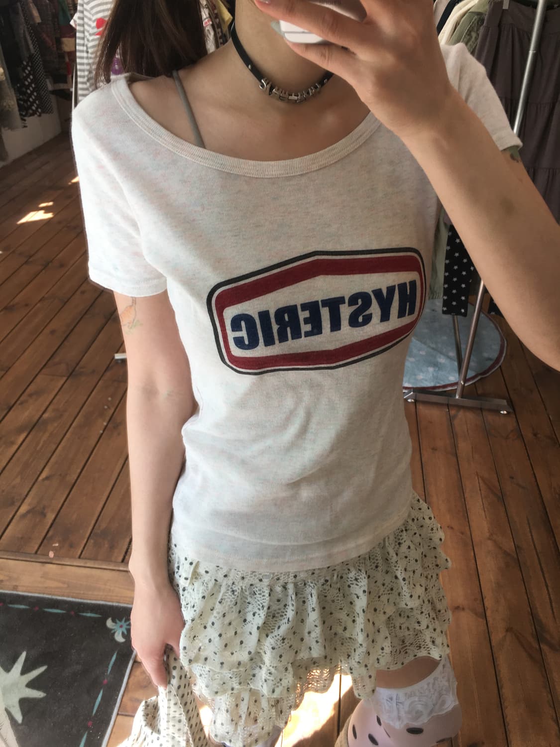 히스테릭글래머 레터링 솜사탕 글리터  반팔 상품이미지3