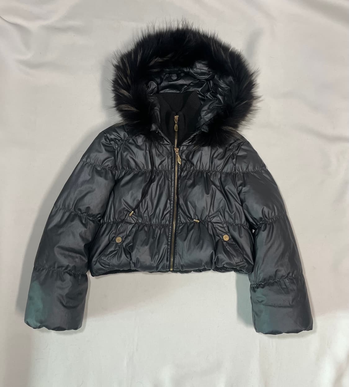 라쿤 울프죠 딱붙 퍼 봄버 패딩 상품이미지2