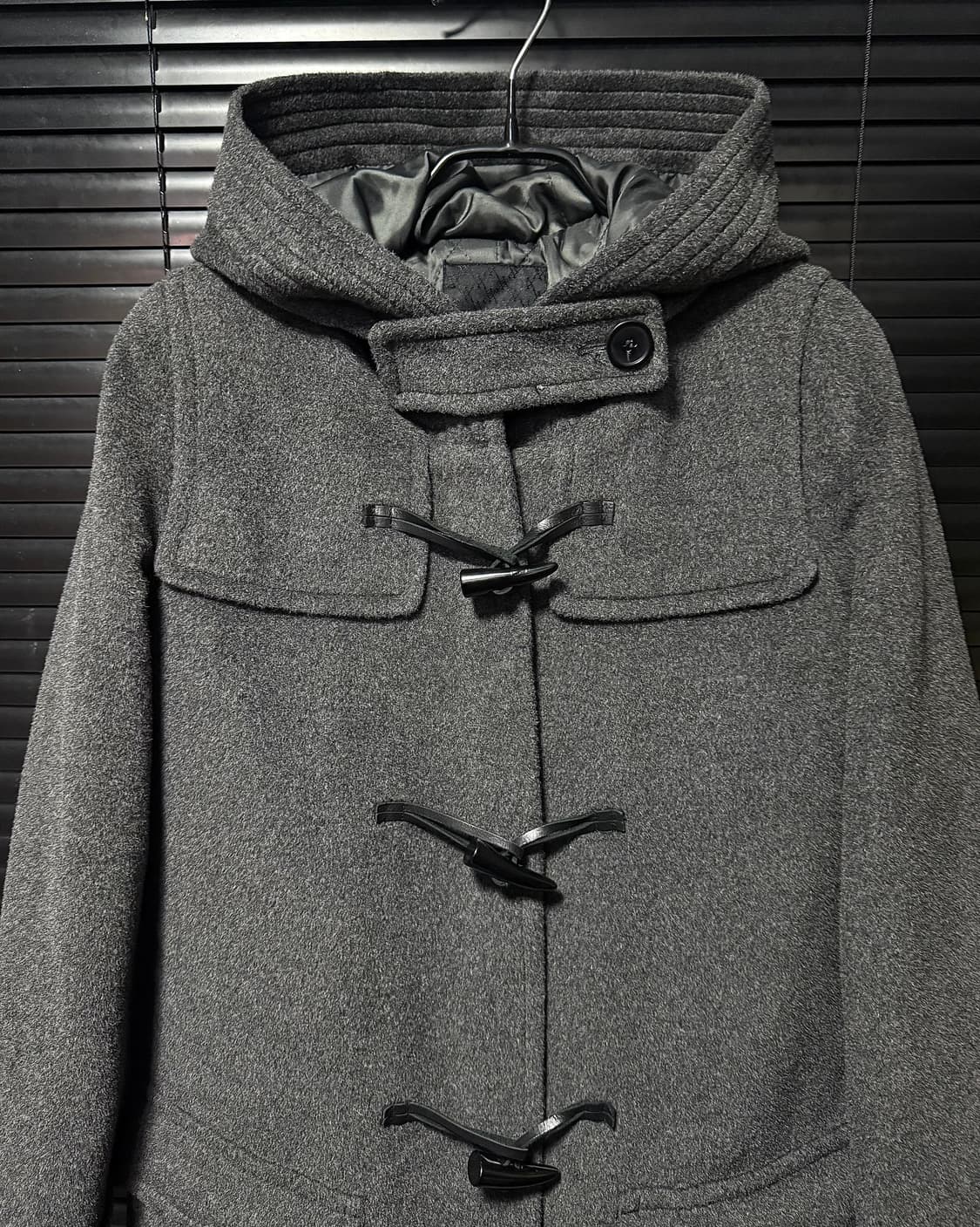 미쏘 차콜 울 떡볶이 코트 안감 누빔 회색 그레이 발마칸 비죠 포켓 S 상품이미지3