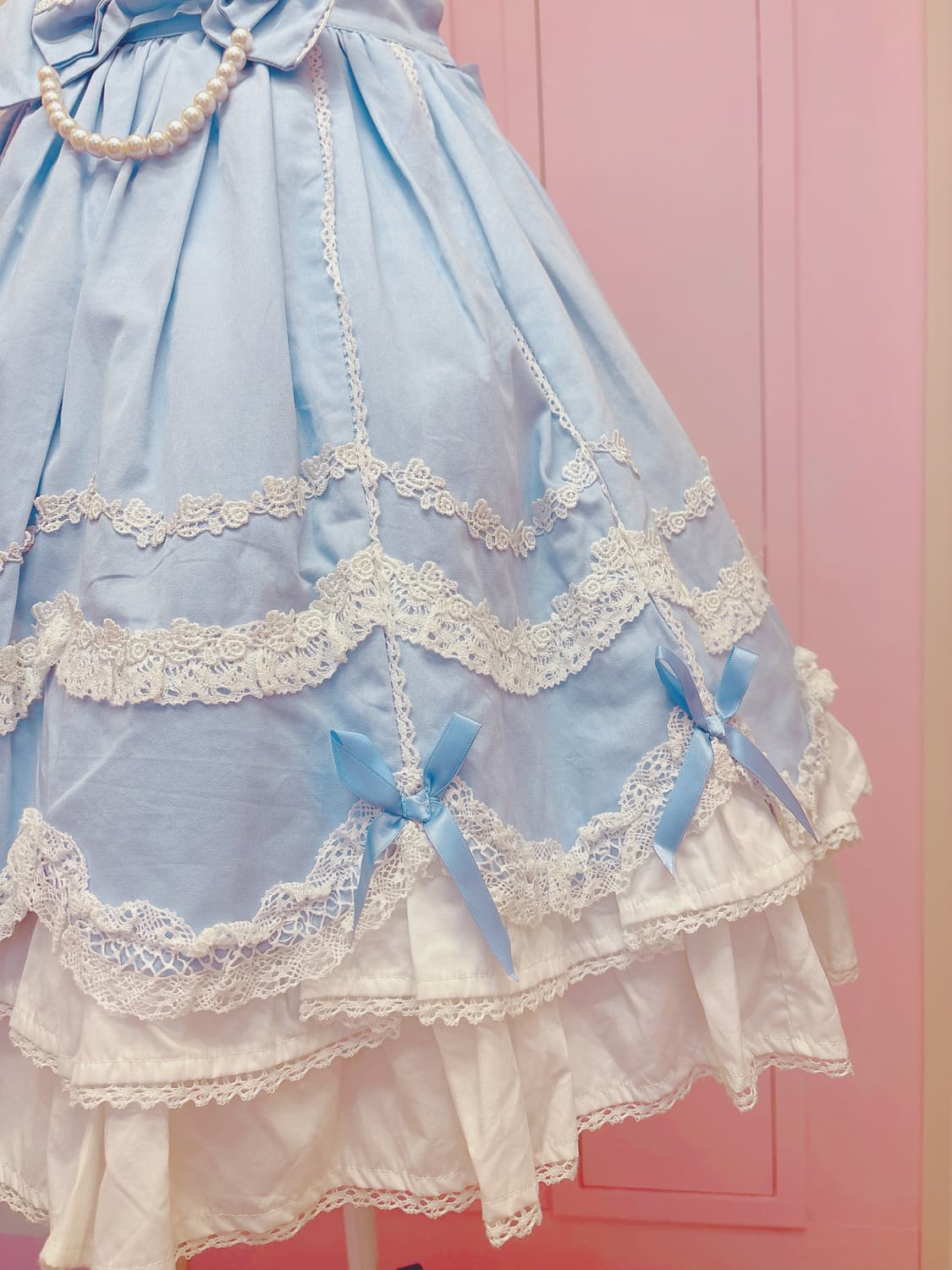 BODYLINE blue lolita lace ribbon skirt 상품이미지6