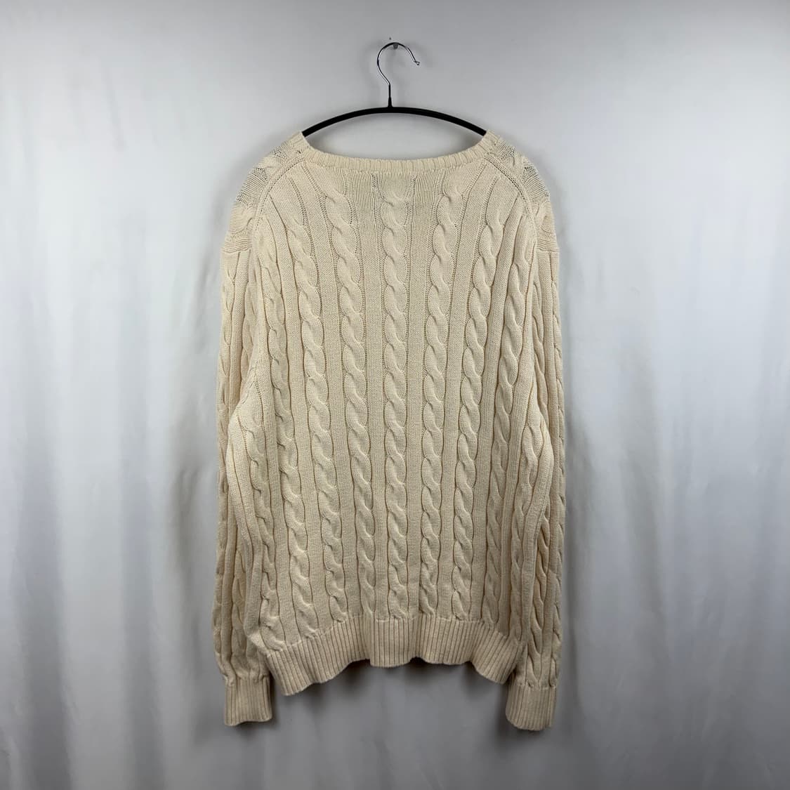 (L) 폴로 랄프로렌 신형 케이블 꽈배기 니트 아이보리 상품이미지7