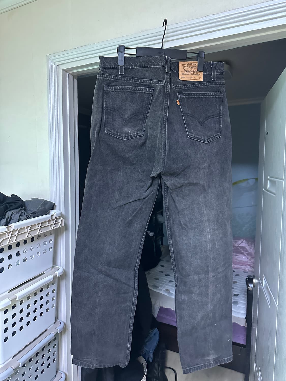 [36] 리바이스 505 오렌지탭 흑청 90s USA 상품이미지3