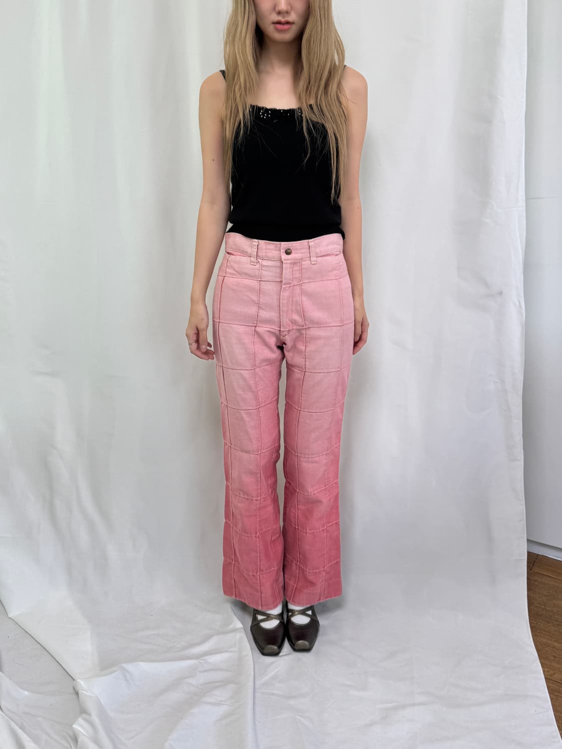 핑크 부츠컷 데님 상품이미지1