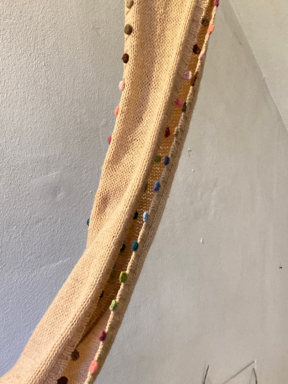 빈티지 무지개방울 베이지 머플러 상품이미지3