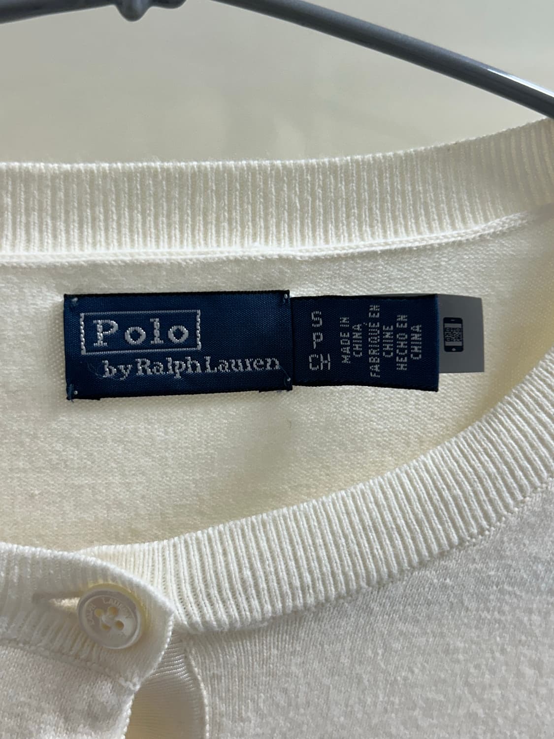 폴로 랄프로렌 여성 코튼 블렌드 가디건 S 크림색 상품이미지3