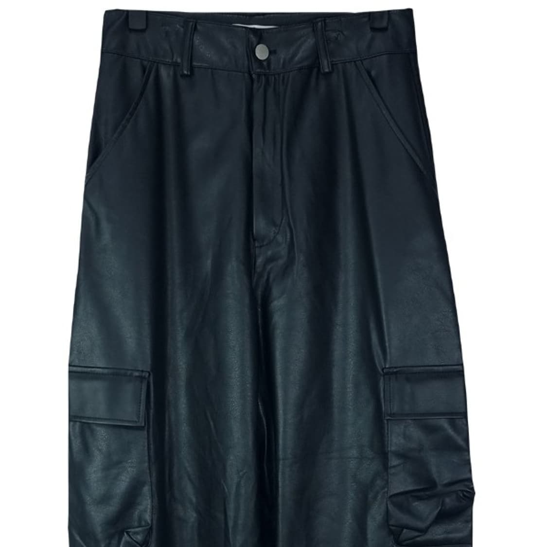 [엘이이와이] 몰티 포켓 와이드 레더 카고 팬츠 블랙 M17731 상품이미지4