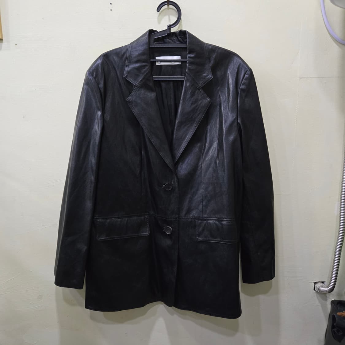 NOTIA 비건 레더 싱글 블레이저 상품이미지1