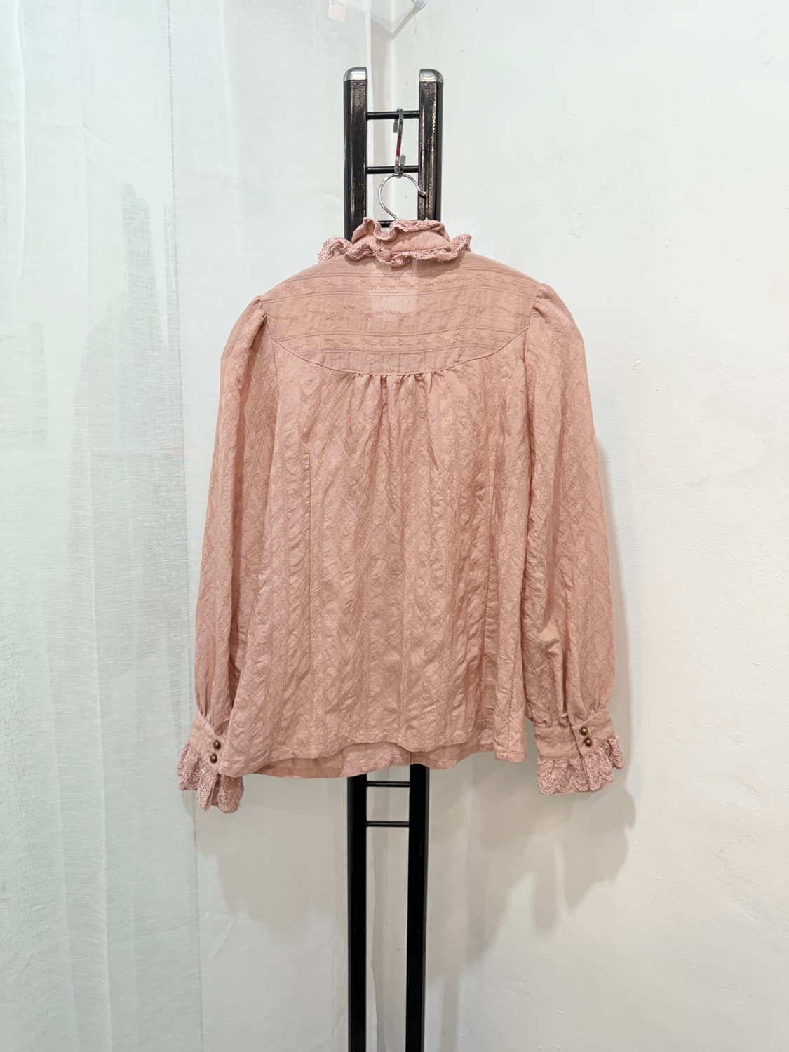 재팬빈티지 엑시즈팜 인디핑크 프릴 블라우스 긴팔블라우스 3513 상품이미지4