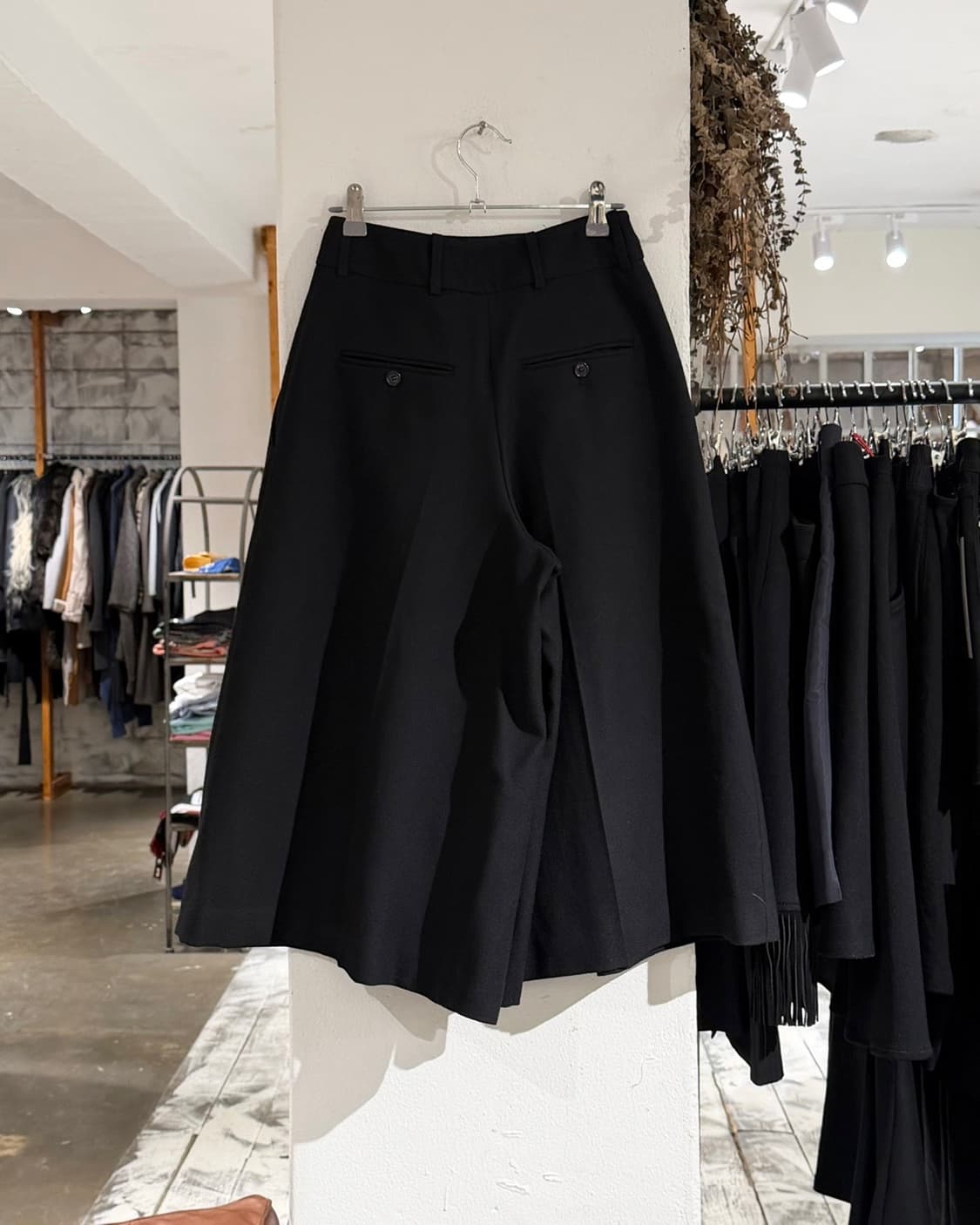 질샌더 네이비 블랙 핀턱 미디 와이드 팬츠 상품이미지4