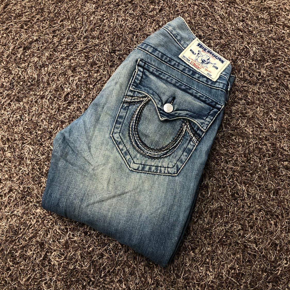 트루릴리전 워싱 스트레이트진 데님 팬츠 상품이미지1