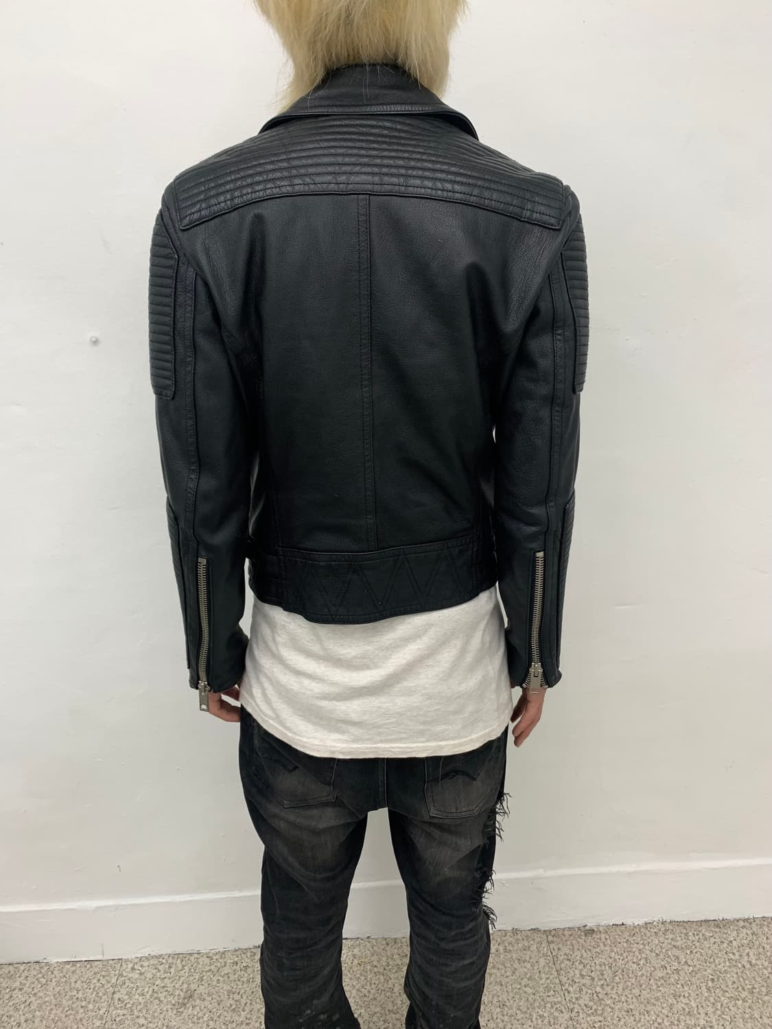 Biker lambskin leather rider jacket  상품이미지7
