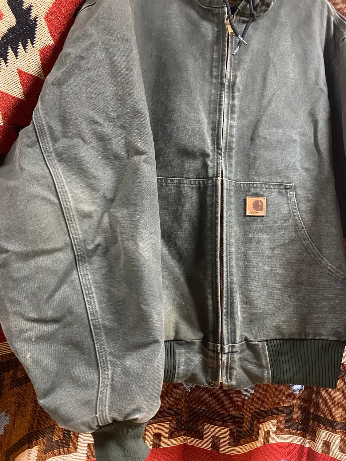 빈티지 칼하트 J130 MOS 2XL-R 액티브 자켓 워크자켓 모스그린 상품이미지5