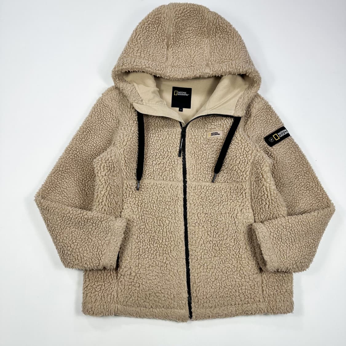 내셔널지오그래픽 (내셔널) 베이지 후리스 후드집업 (S) 상품이미지2