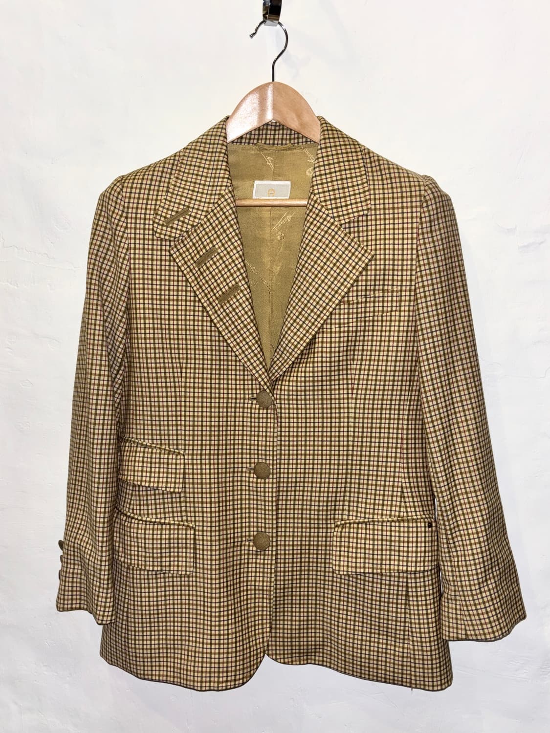 Aigner 클래식 체크 울 자켓 / Beige 상품이미지1