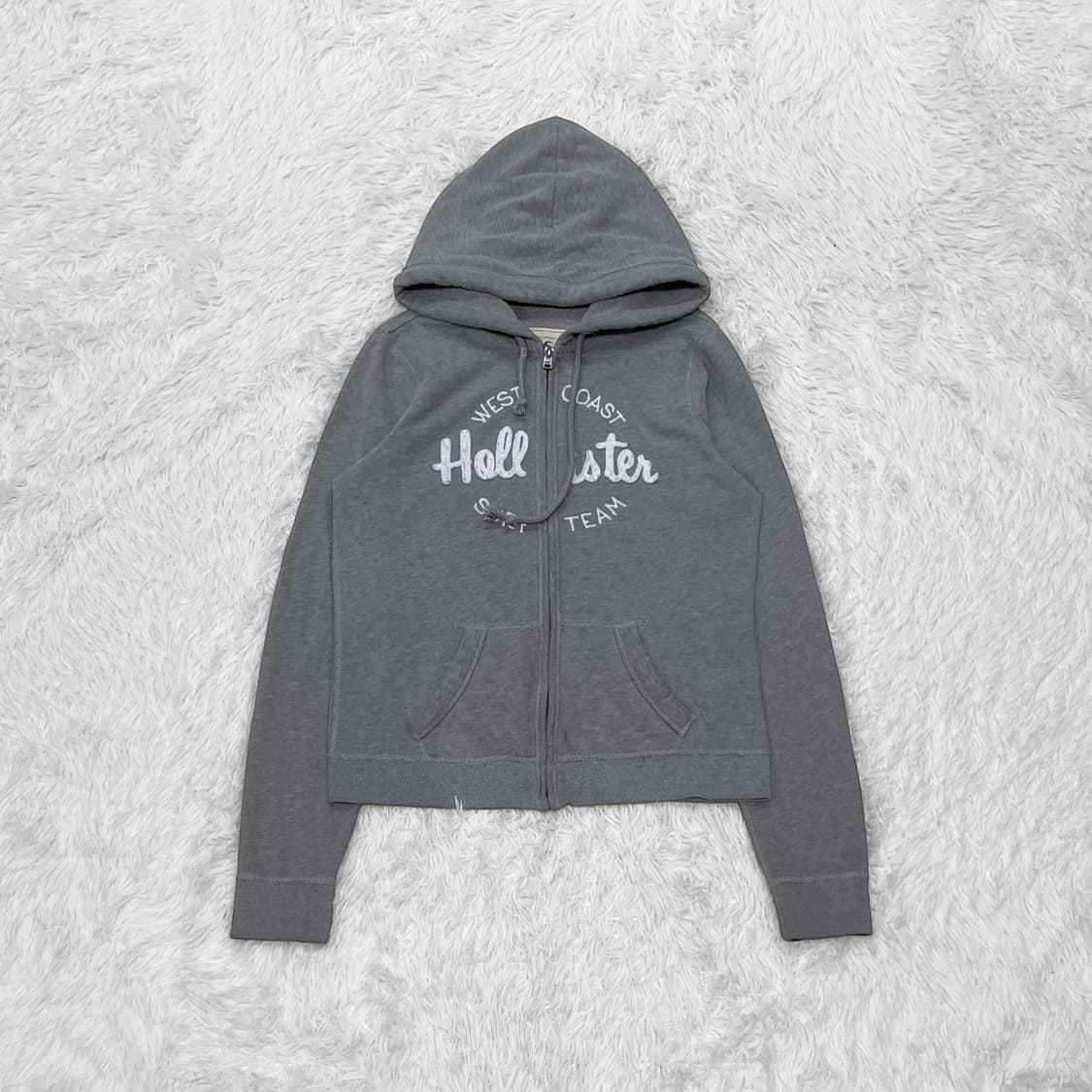 홀리스터 스펠 로고 후드집업 그레이 상품이미지2
