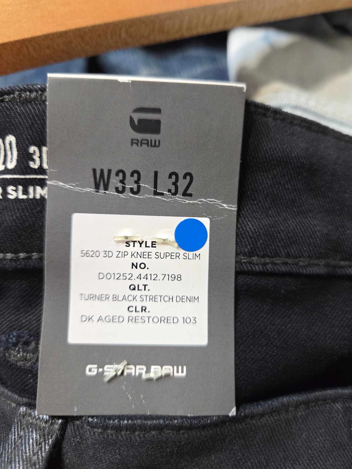 G-Star Raw 블랙 바이커 청바지(W33/L32) 상품이미지9
