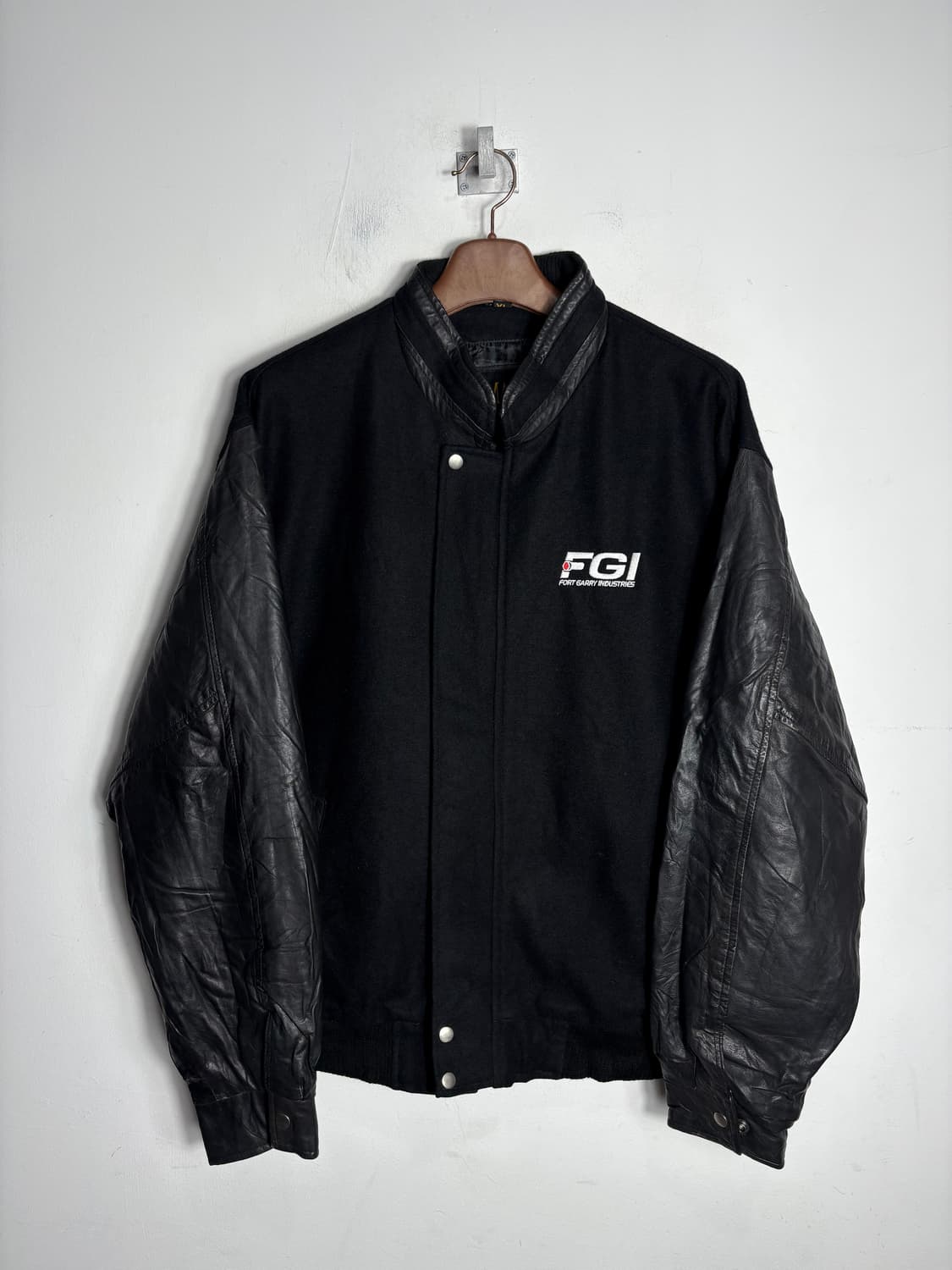 Amanati 아마나티 울 가죽 바시티 자켓 상품이미지1