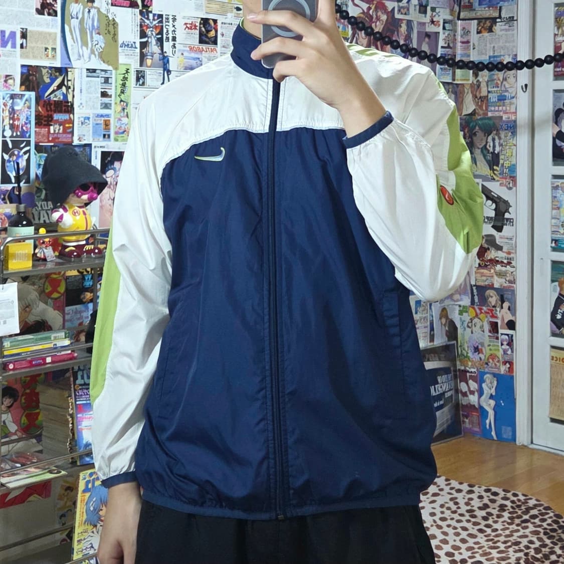 나이키 올드스쿨 그린 네이비 배색 바람막이 상품이미지1