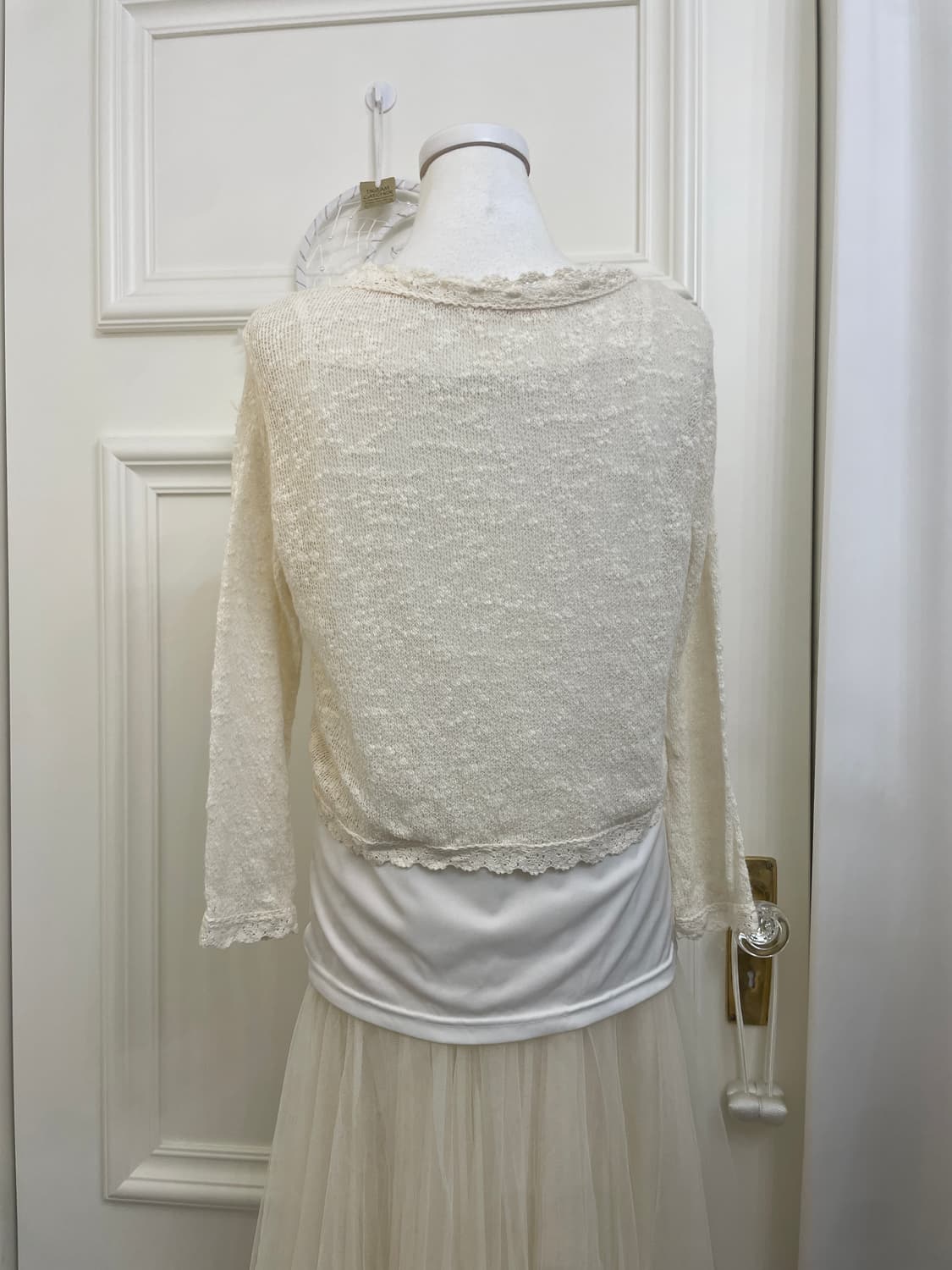 ivory one-button fairy buccle cardigan&l 상품이미지5