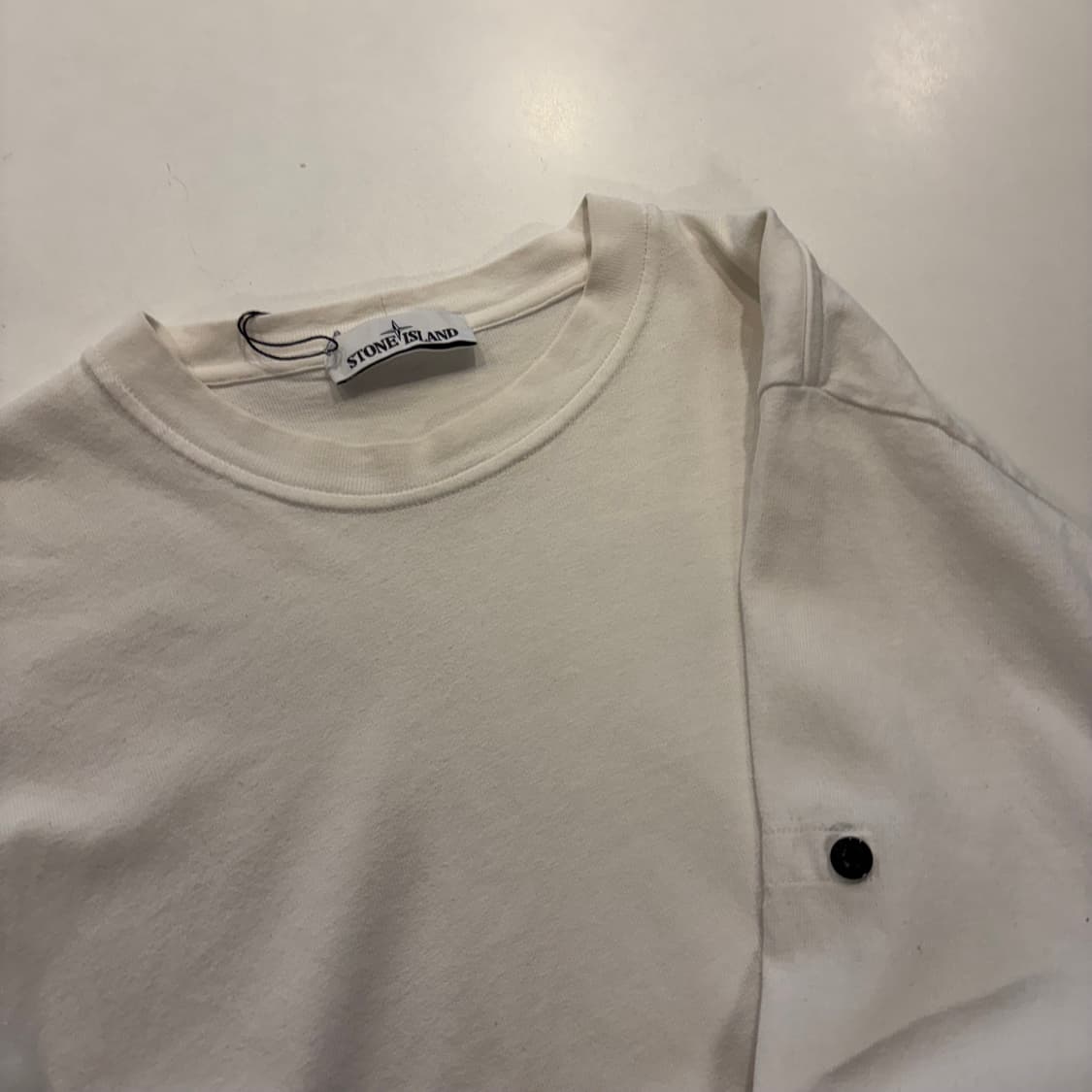 [XL] 스톤아일랜드 롱 슬리브 티셔츠 화이트 노와펜 D305 상품이미지3