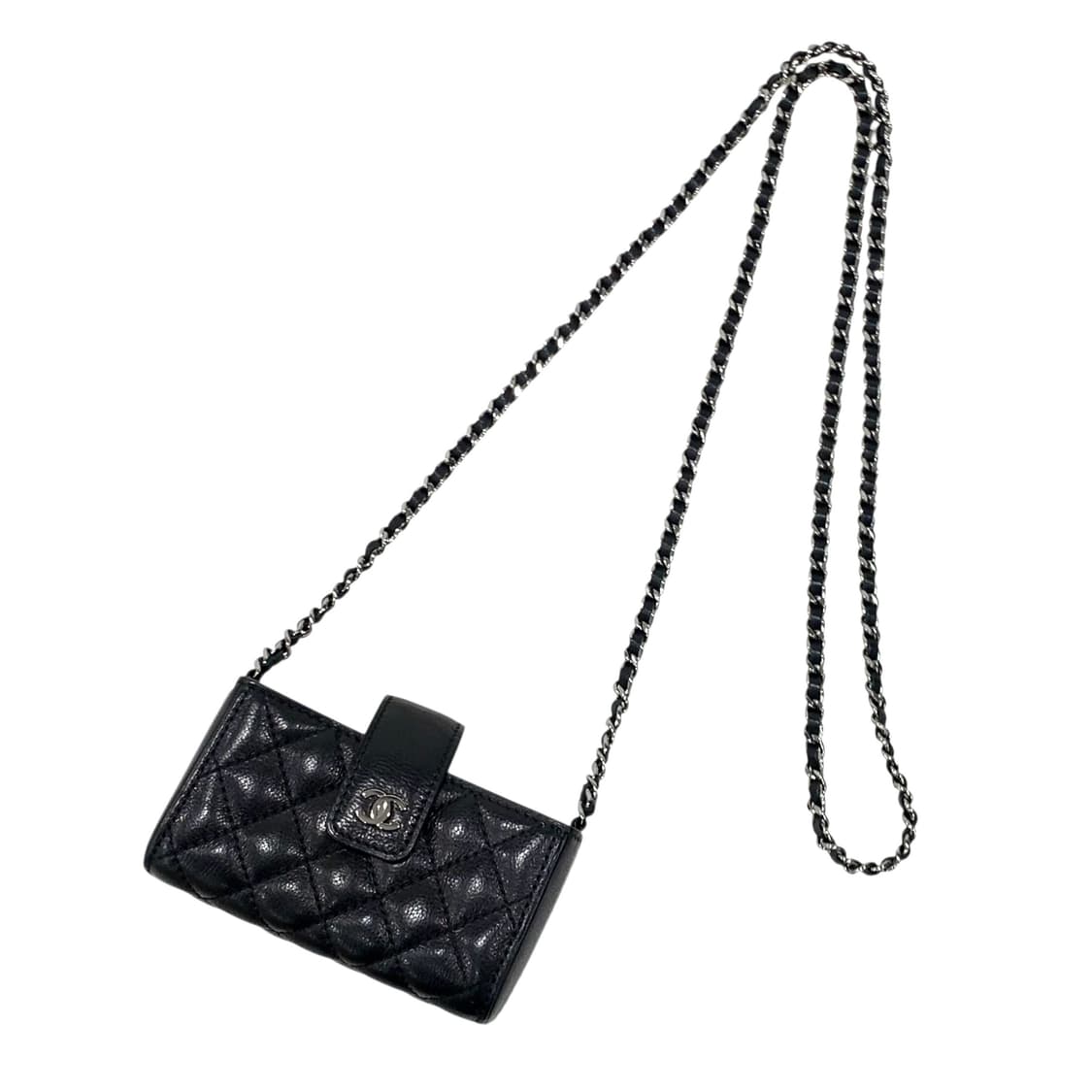 샤넬 퀼팅 캐비어 CC 은장 미니 폰홀더백 상품이미지6