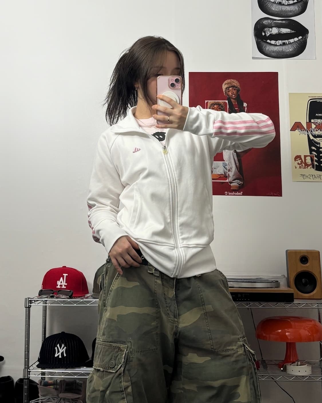 아디다스 화이트 핑크 트랙탑 져지 상품이미지1