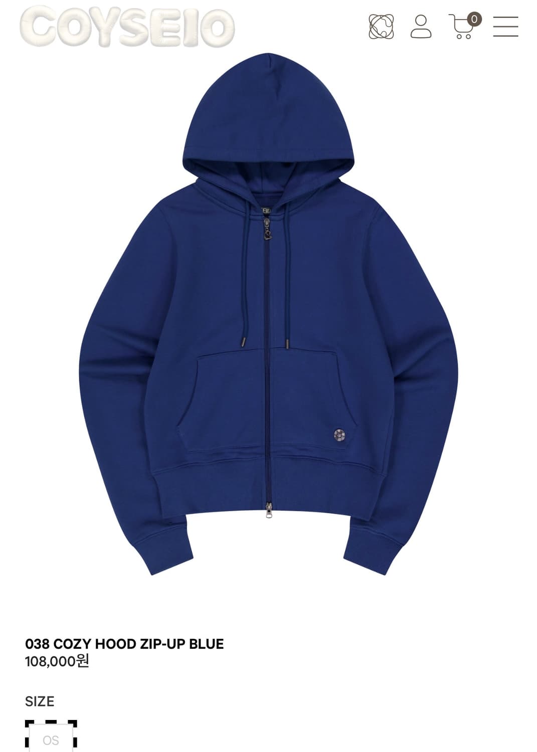 코이세이오 038 후드집업 블루 상품이미지1