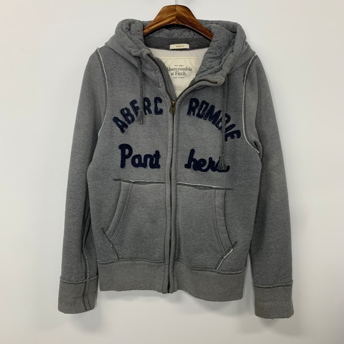 아베크롬비 y2k 와투케 헤비코튼 그레이 후드집업 상품이미지2