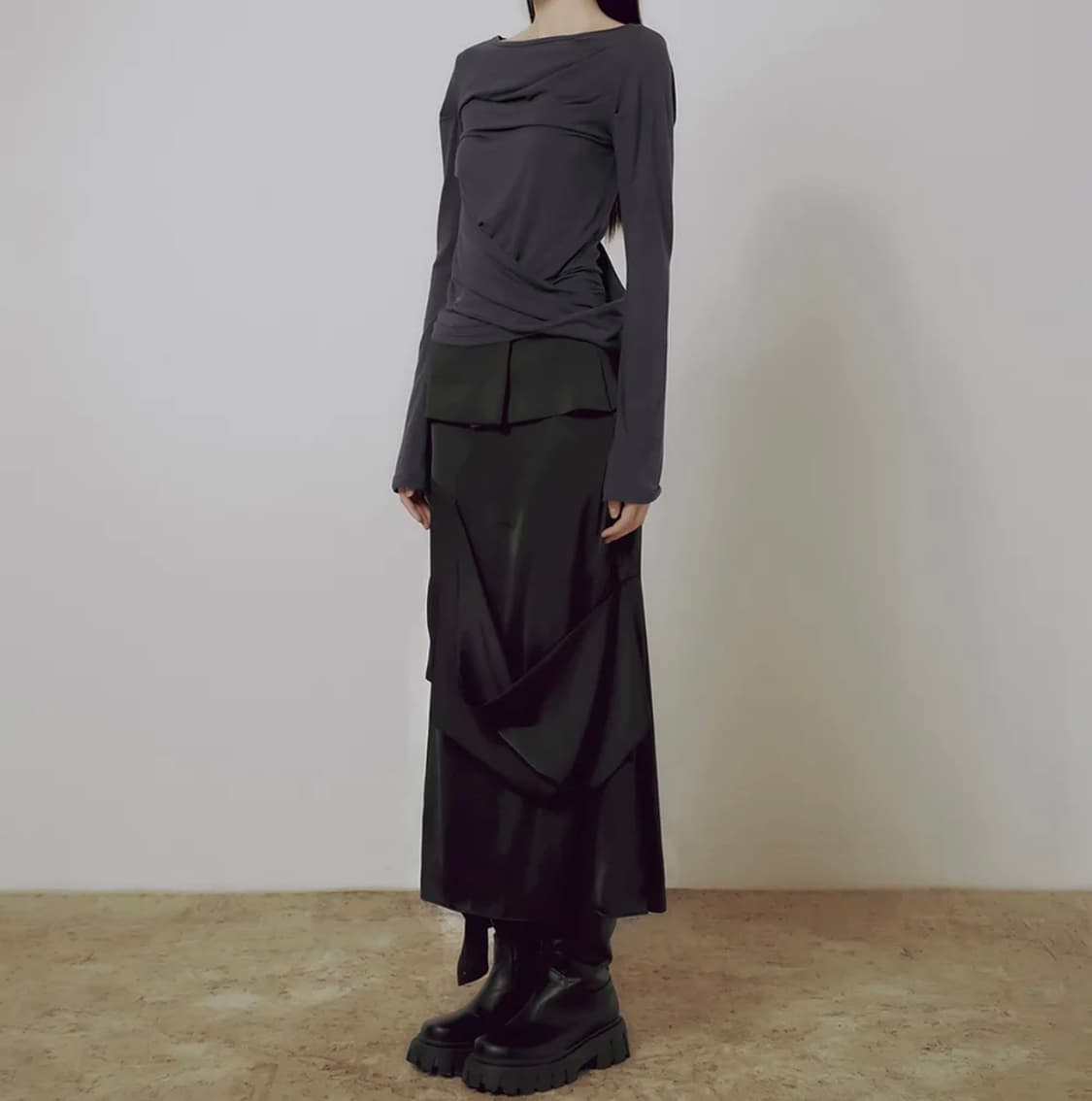 플레어업 2.Drape layered maxi skirt 상품이미지2