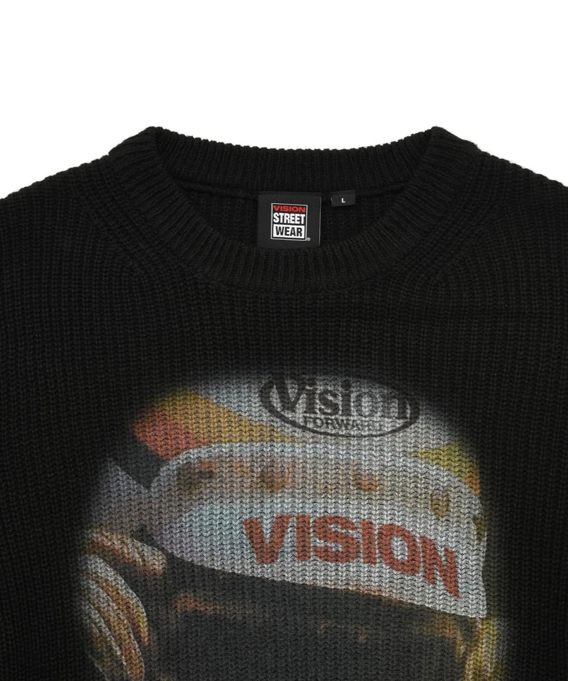비전스트릿웨어 레이서 프린팅 니트 블랙 L 상품이미지3