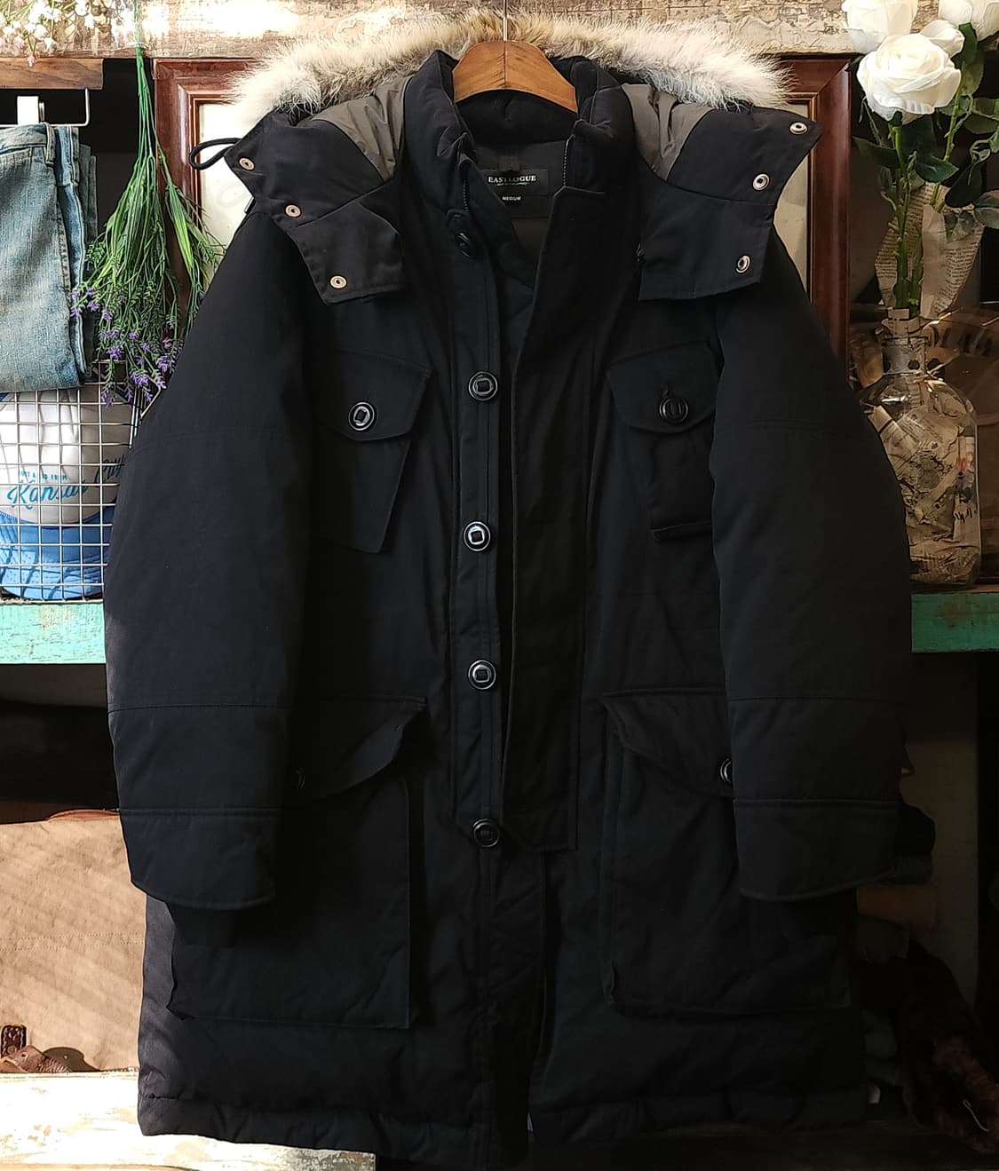 이스트로그 ecw 구스다운 파카 블랙 헤비다운 파카 코요테퍼 M 상품이미지1