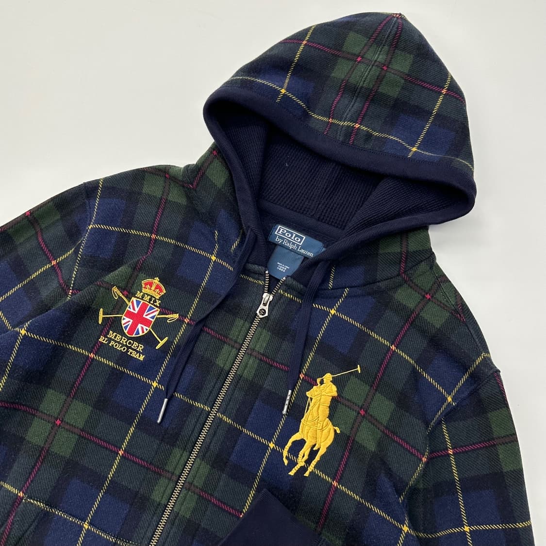 Polo 폴로랄프로렌 코튼 블랙 와치 체크 후드 집업 상품이미지2