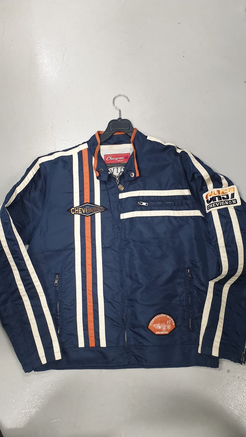 쉐비뇽 바이크 빈티지  나일론 블루종 점퍼L 상품이미지1