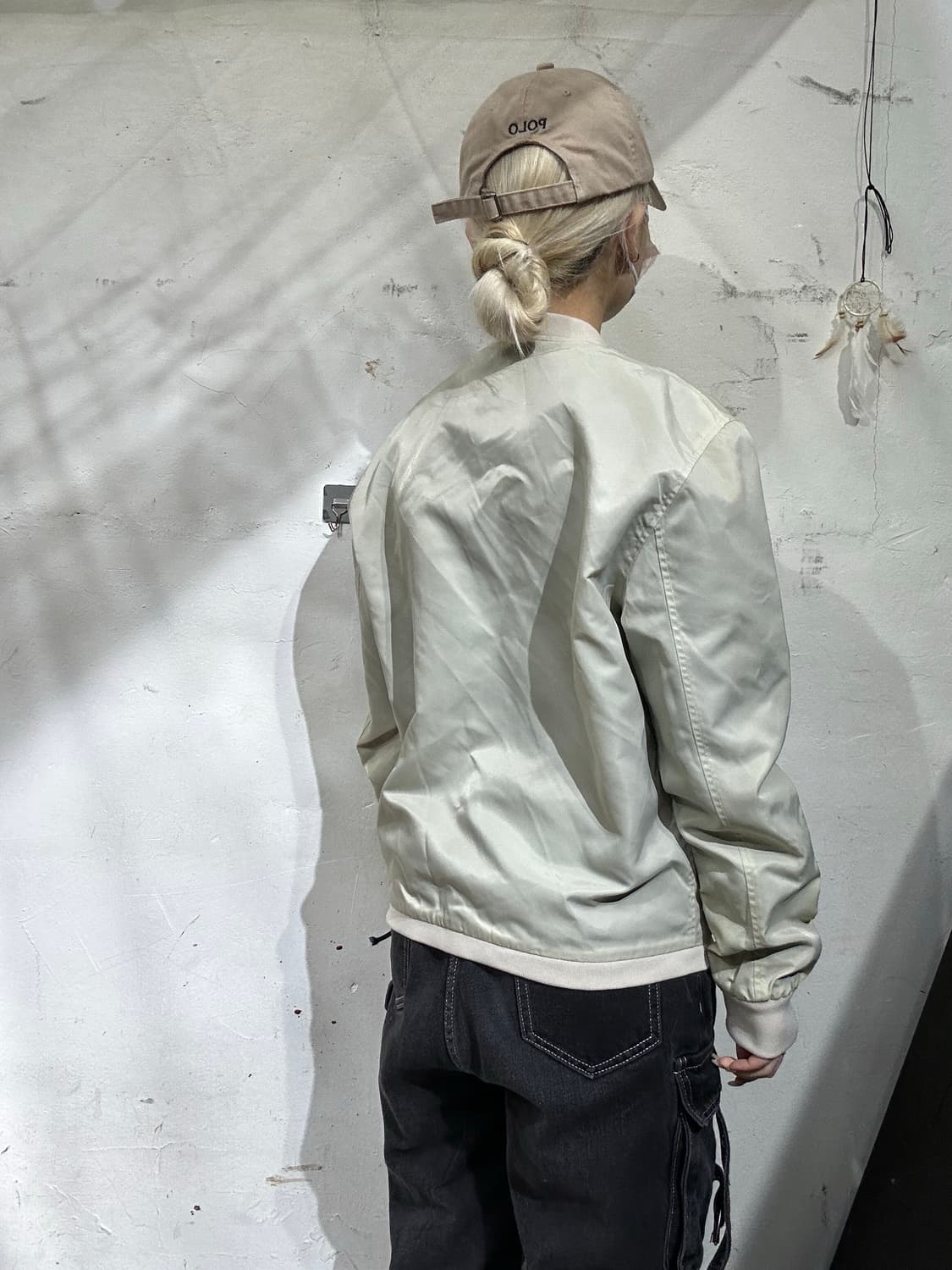 일본 빈티지 MNGU 베이지 마원 항공 잠바 블루종 자켓 S 상품이미지3