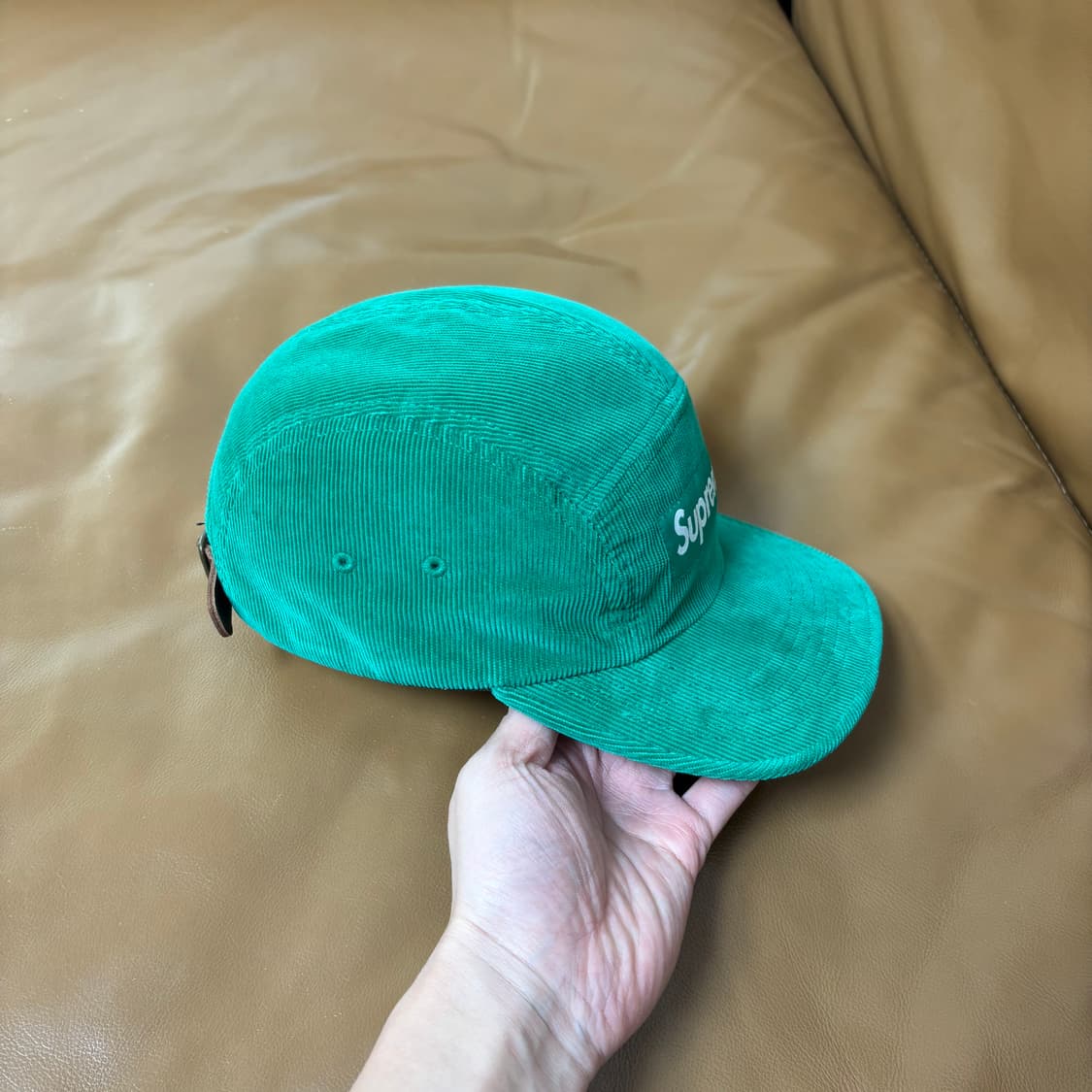 슈프림 캠프캡 모자 박스로고 코듀로이 그린 상품이미지3