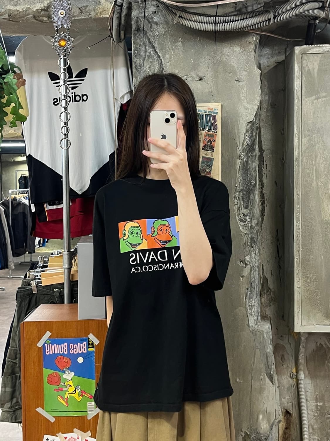 벤데이비스 프린팅 반팔티 블랙 M #csz550 상품이미지2