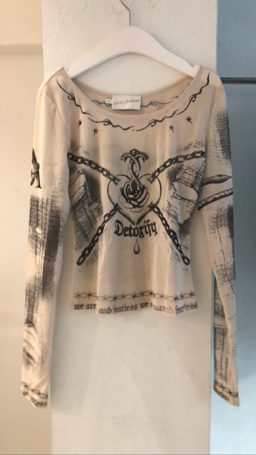 open yy 타투 메쉬 롱슬리브 상품이미지1